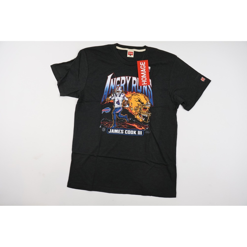 Homage T-Shirt NFL Buffalo Bills James Cook III Angry Runs Black Large NWT